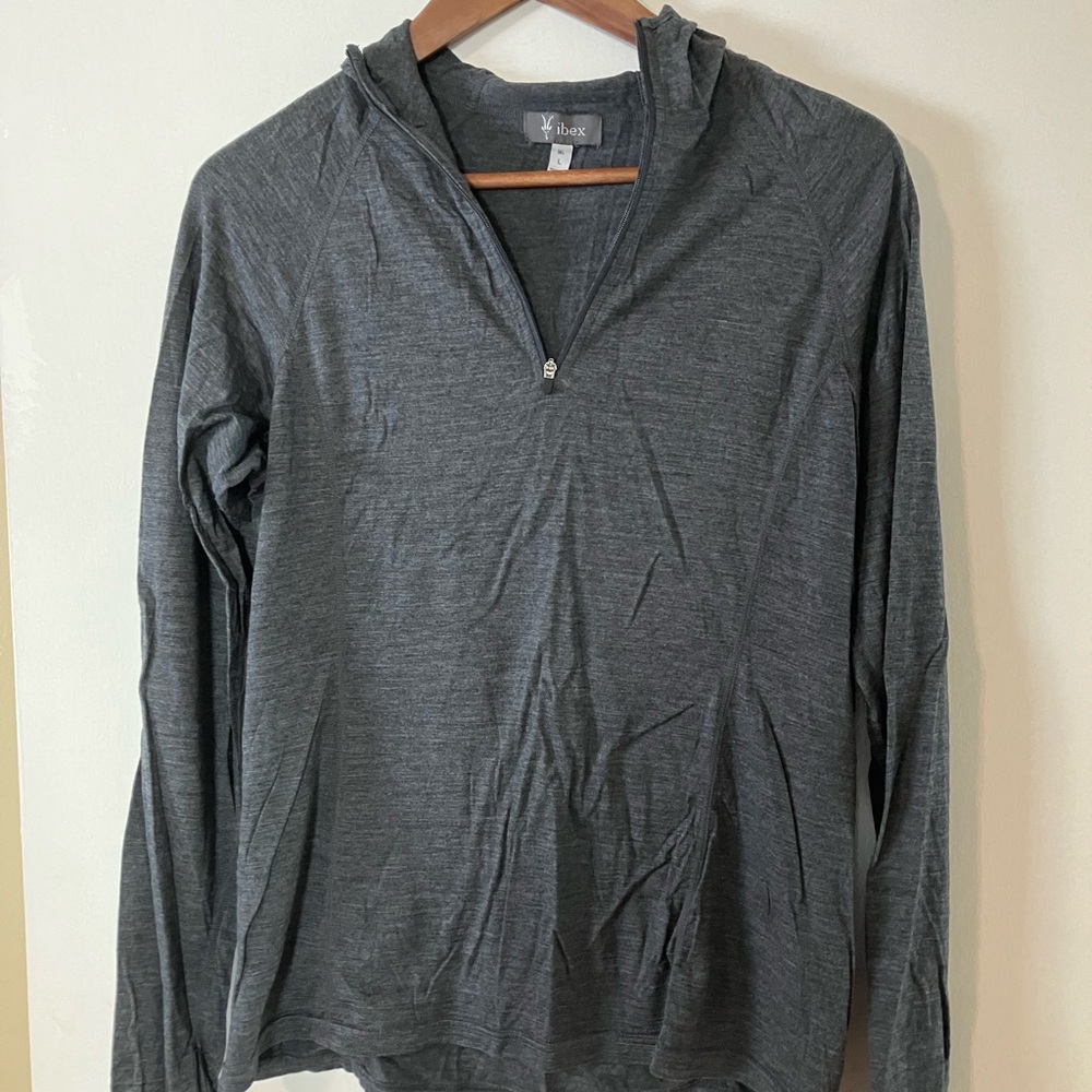 Ibex Heather Gray Half-Zip Hoodie